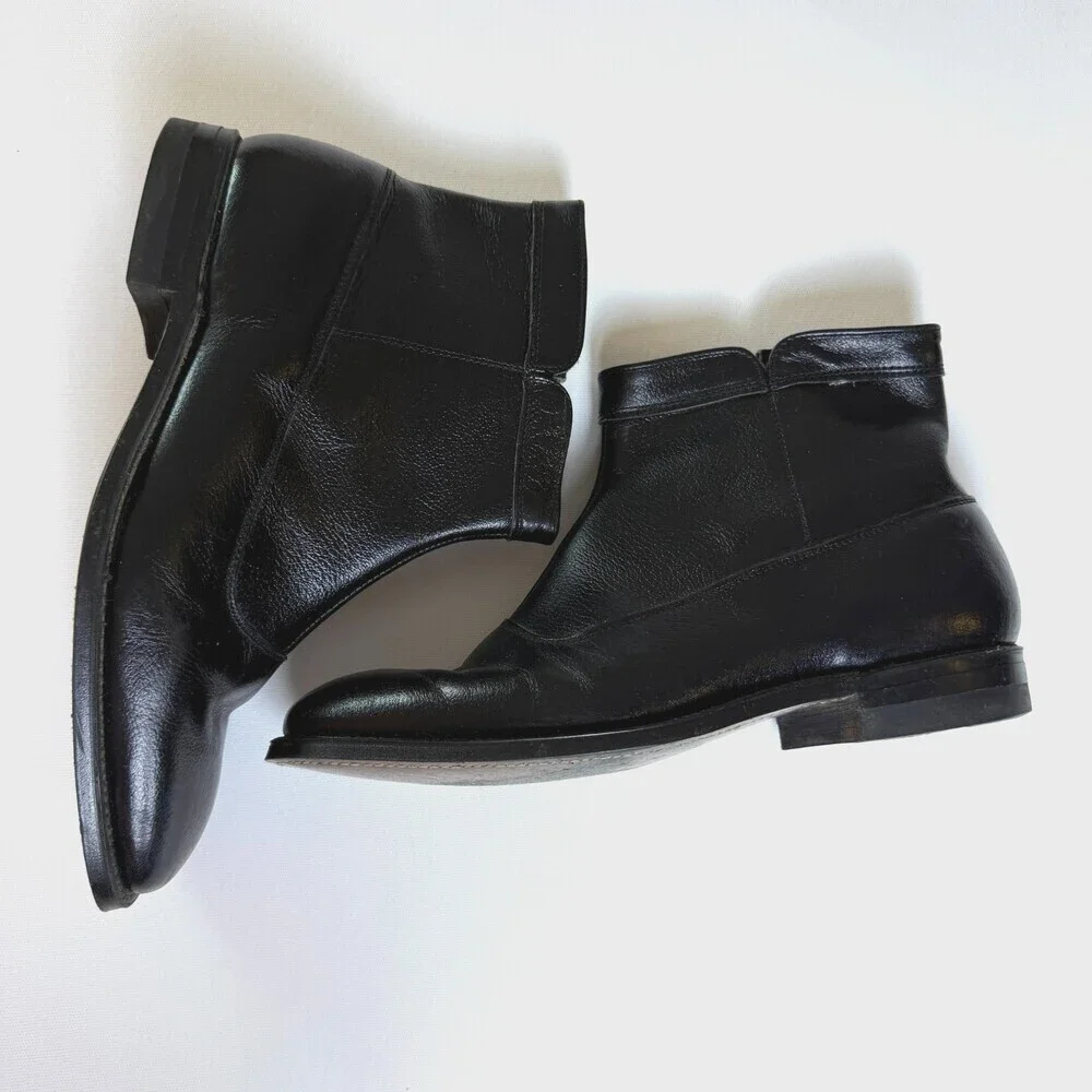 Vintage 60s 70s Side Zip Boots O'Sullivan Heel Union Made Men's 8EE (Extra Wide)